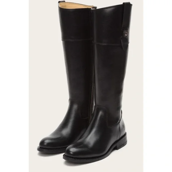 $438 Frye Jayden Button Black Tall Knee High Real Leather Vintage Riding Boot - Picture 6 of 16